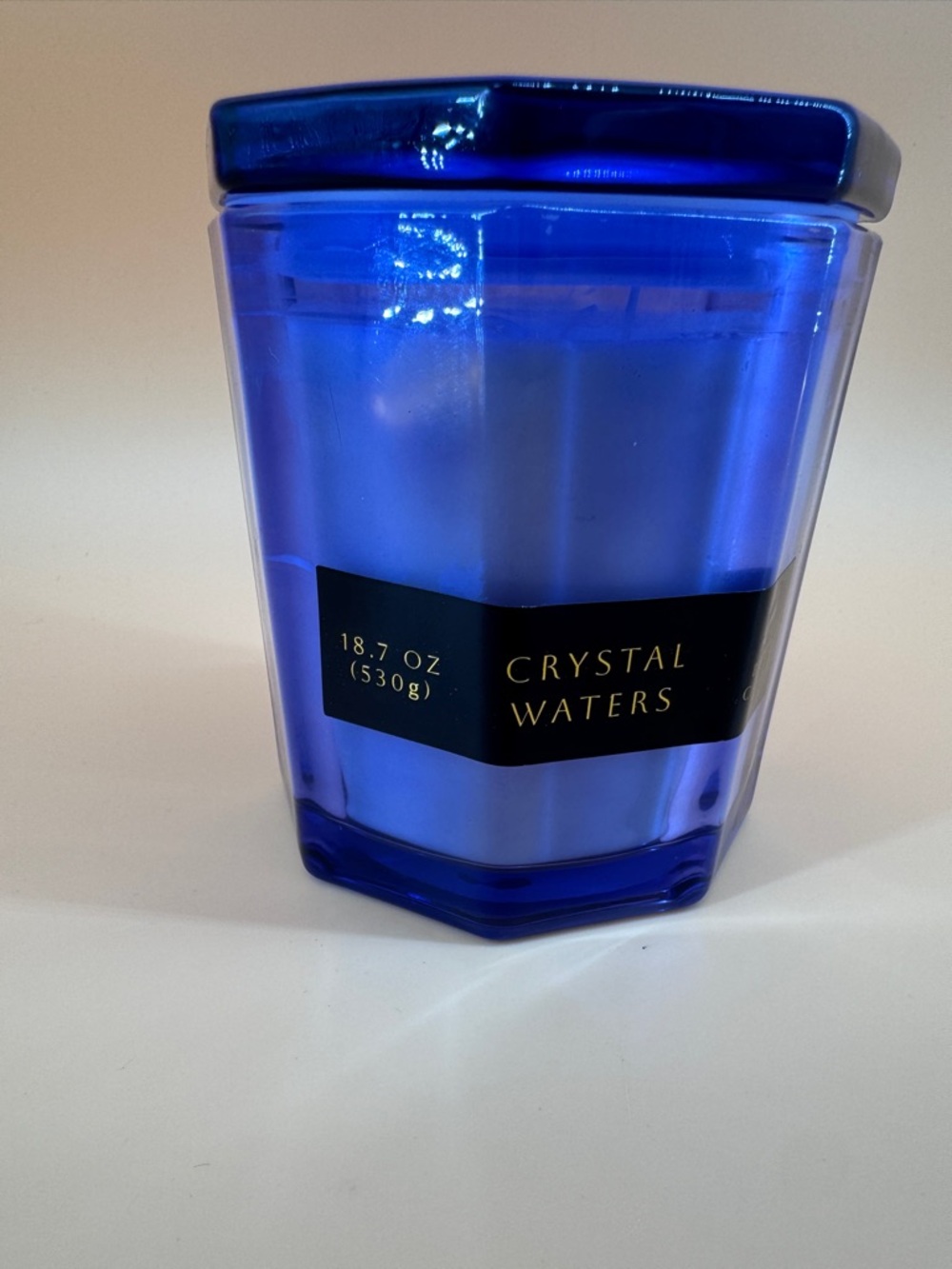 Blue Glass Jar Candle - Deep Blue